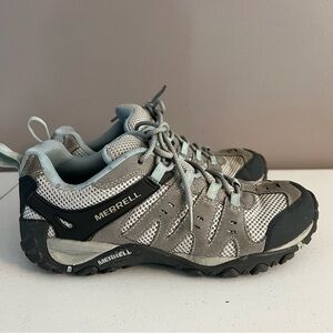 Merrell Accentor Hiking Shoes Women 8.5 Wild Dove Cloud Blue Suede Mesh J269836C